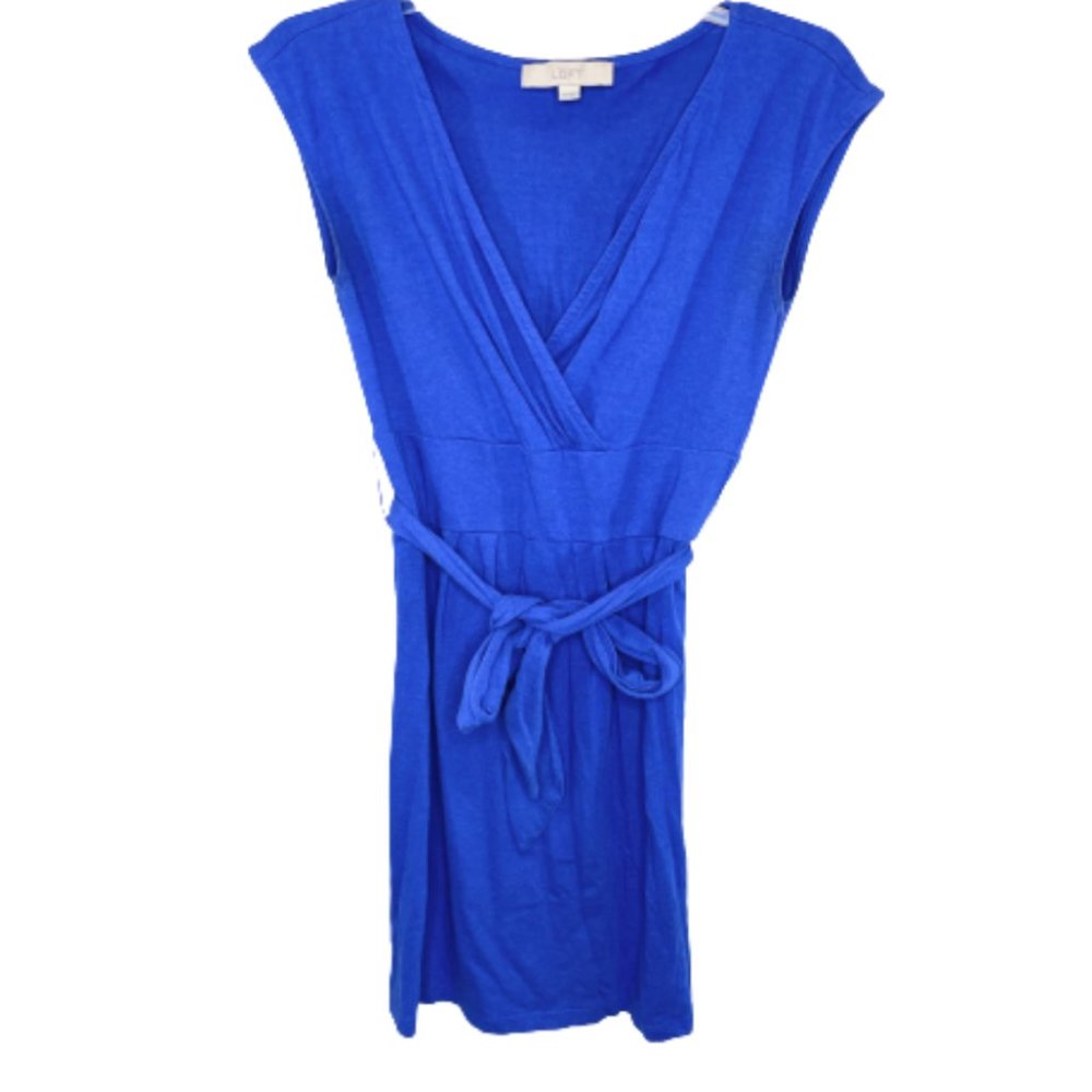 LOFT Sleeveless Surplice Dress with Tie Belt - XS